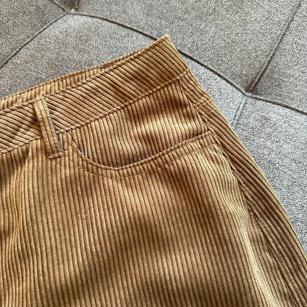 Ambiance Corduroy Mini Skirt in Brown Size L